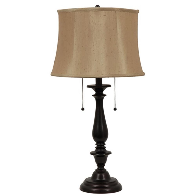 Table Lamp: Oil Rubbed Bronze Tapered Urn Base Traditional Lighting.
