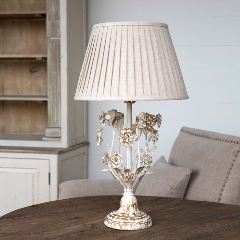 Table Lamp Organic Antique Bronze Sculptural Flower Bouquet Design