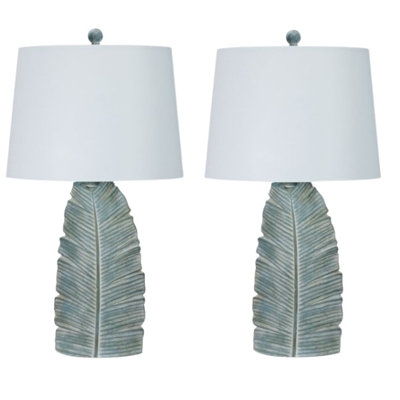 Table Lamp Organic Carved Resin Base with Drum Shade, Earthy Rustic Style