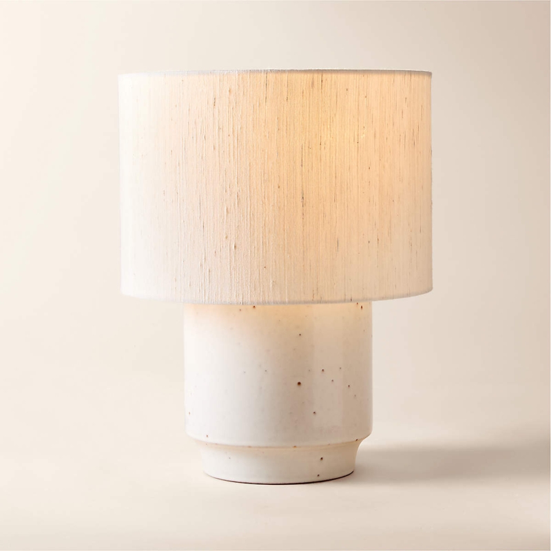 Table Lamp: Organic Modern, Textured Reactive Glaze, Small Bulbous Base
