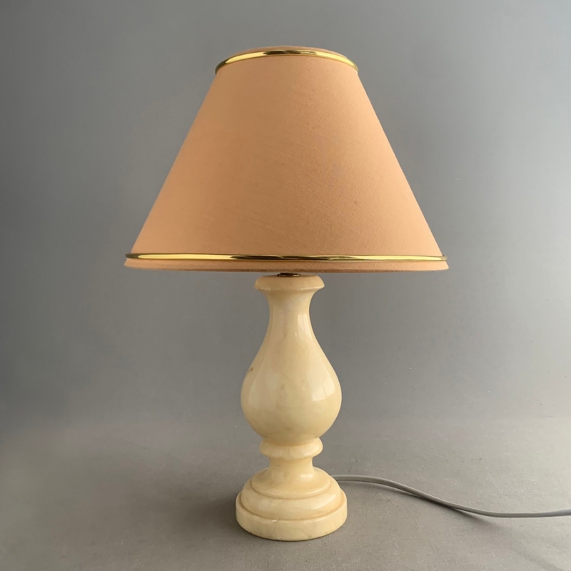 Table Lamp Petite Marble Base Vintage Silhouette Tapered Shade