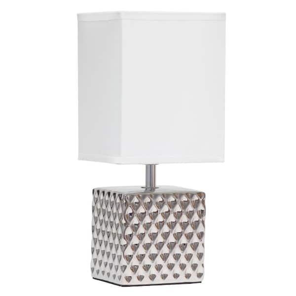 Table Lamp Petite Silhouette Hammered Metallic Base Polished Chrome