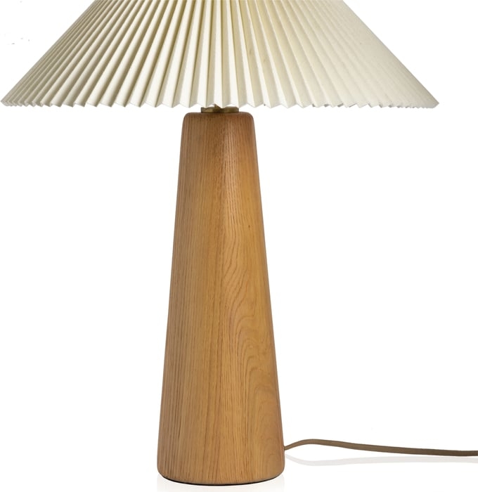 Table Lamp Pitted Stone-Like Charcoal Base Tapered Contemporary Style