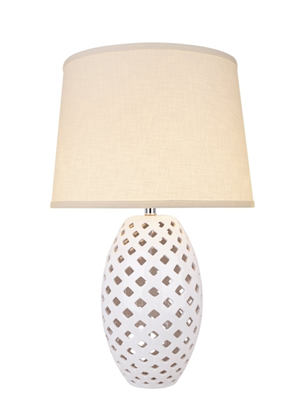 Table Lamp Pitted Texture Tapered Base Transitional Ceramic