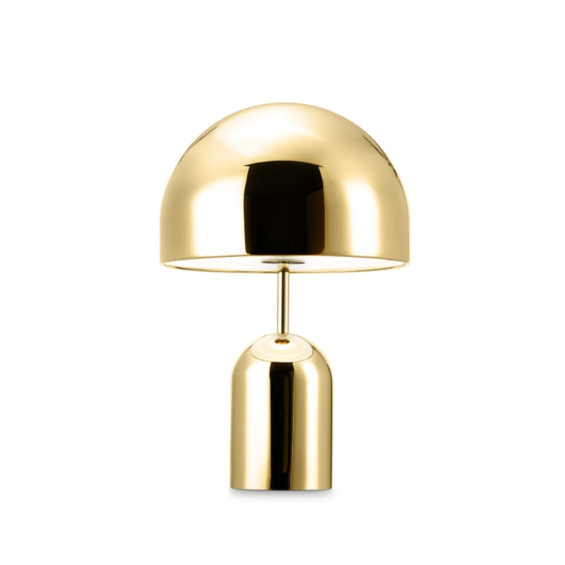 Table Lamp, Portable LED Accent Light, Polished Gold Finish, Weighted Base