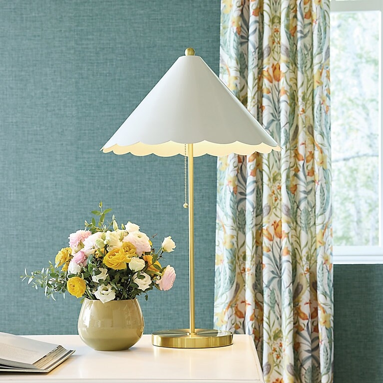 Table Lamp: Powder Blue Sculptural Base, Coastal Light Blue Table Lamp