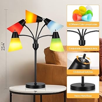 Table Lamp Primary Color Dome Shades Matte Eclectic Medusa Style Decor