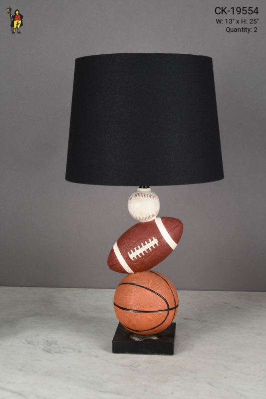 Table Lamp Realistic Textured Sports Ball Base Novelty Boys Room Decor