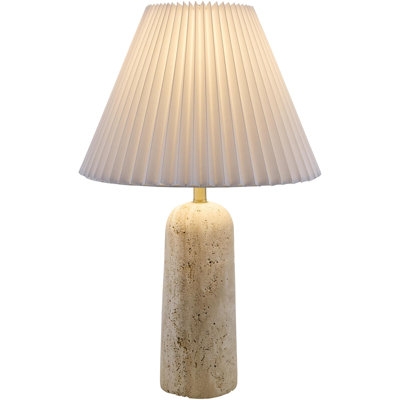 Table Lamp Ridged Base Conical Silhouette Neutral Monotone