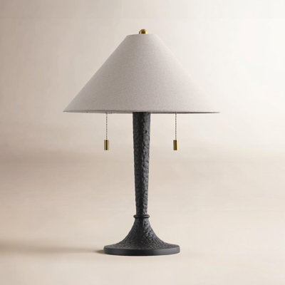 Table Lamp Rustic Farmhouse Distressed Teal Finish Urn Silhouette