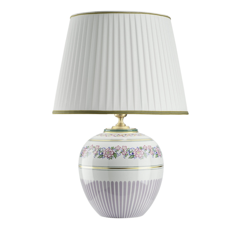Table Lamp Sculpted Floral Base Three Dimensional Flowers Ornate