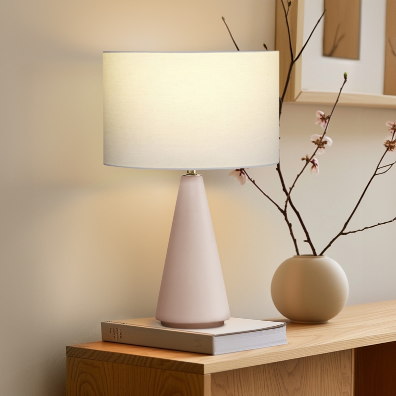 Table Lamp Sculptural Base Matte Finish Contemporary Ceramic