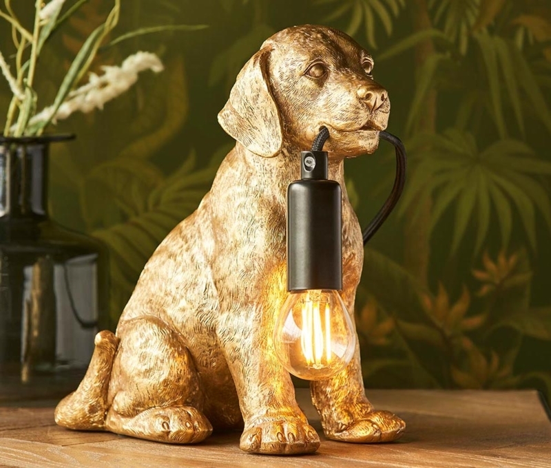 Table Lamp: Sculptural Gold Finish Giraffe Motif, Whimsical Safari Style.