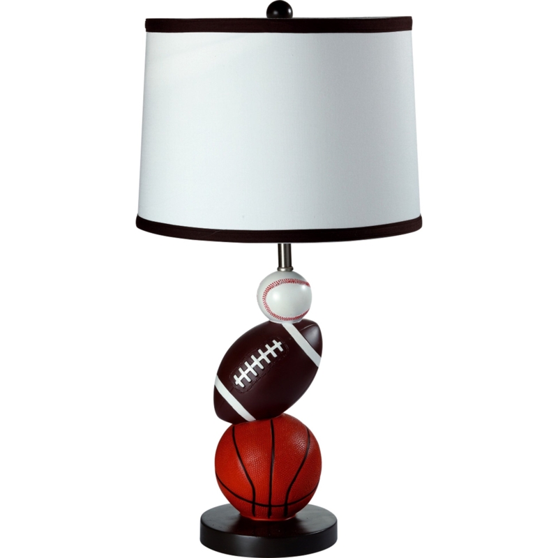 Table Lamp Sculptural Resin Stacked Sports Balls Whimsical Decor