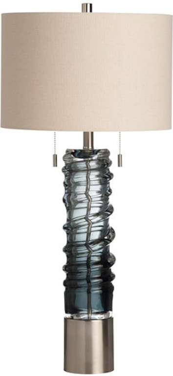 Table Lamp Sculptural Swirl Base Dark Bronze Rectangular Shade