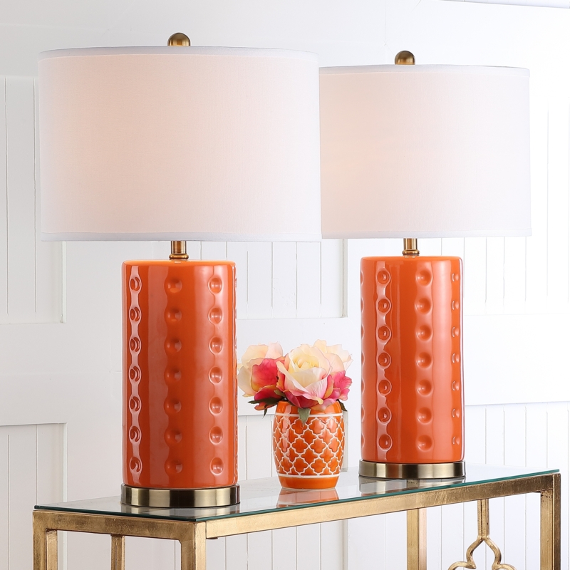 Table Lamp Set: Ceramic Double Gourd with Clear Acrylic Base