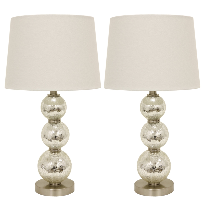 Table Lamp Set Mercury Glass Crackle Finish Table Lamps