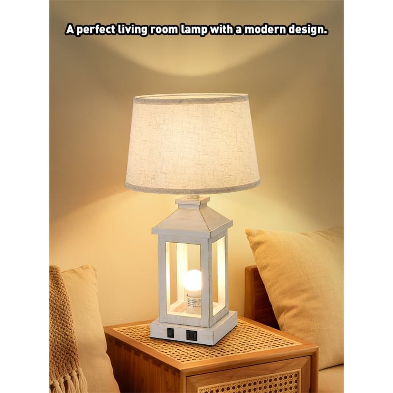 Table Lamp Set Modern Industrial White and Gold Conical Shades