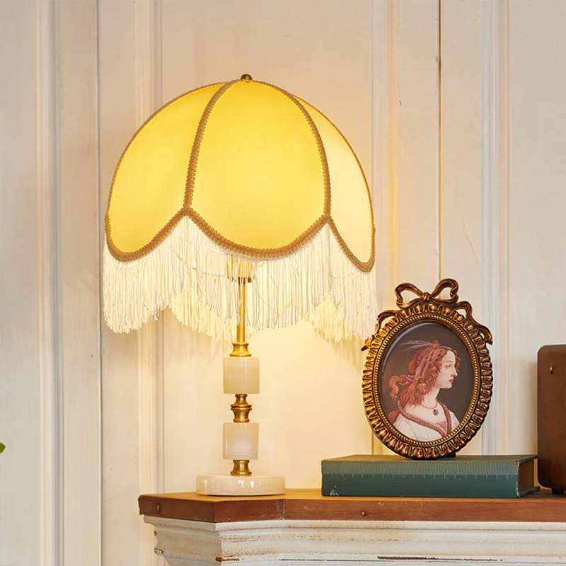 Table Lamp Set Mushroom Shape Pleated Base Japandi Style Lamp