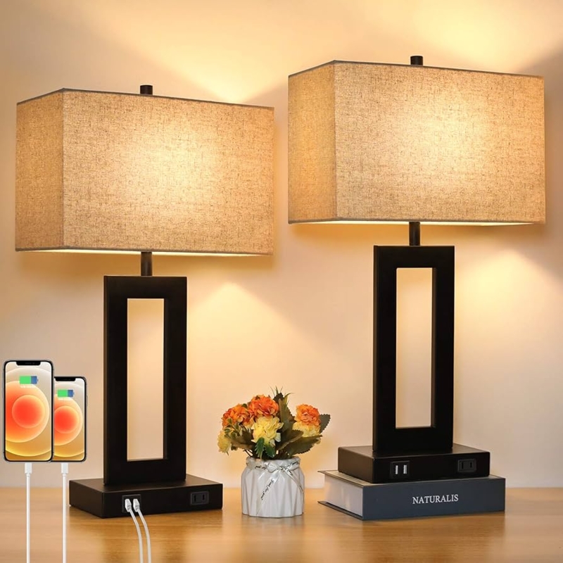 Table Lamp Set Polished Silver Base Minimalist Chrome Table Lamps