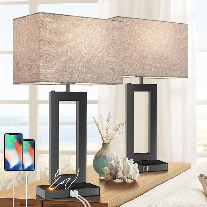 Table Lamp Set Textured Mercury Glass Base Silver Table Lamps