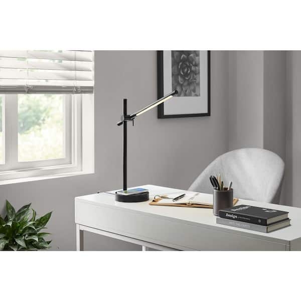 Table Lamp Slim Profile Matte Black Wireless Charging Base