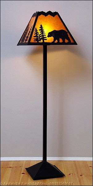 Table Lamp Southwestern Stone Texture with Mountain Lion Etching