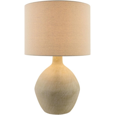 Table Lamp Speckled Stone Base Tapered Silhouette Modern Rustic