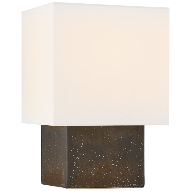 Table Lamp Spherical Base Stained Metallic Finish Sculptural Black