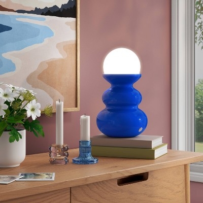 Table Lamp Spherical Globe Shade White Geometric Base Minimalist