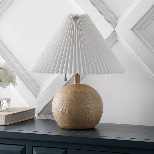 Table Lamp Spherical Textured Resin Base Pull Chain Scandinavian Style