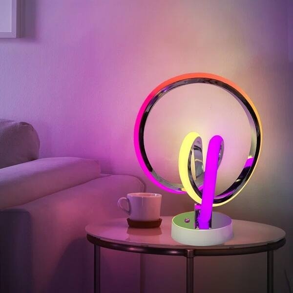 Table Lamp Spiral Design RGB Lighting Matte Finish