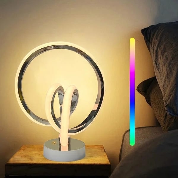Table Lamp Spiral Silhouette Blue RGB Lighting Sculptural