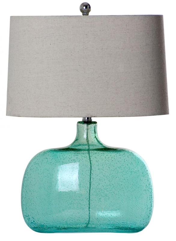 Table Lamp Square Crystal Plinth Base Glass Urn Shape