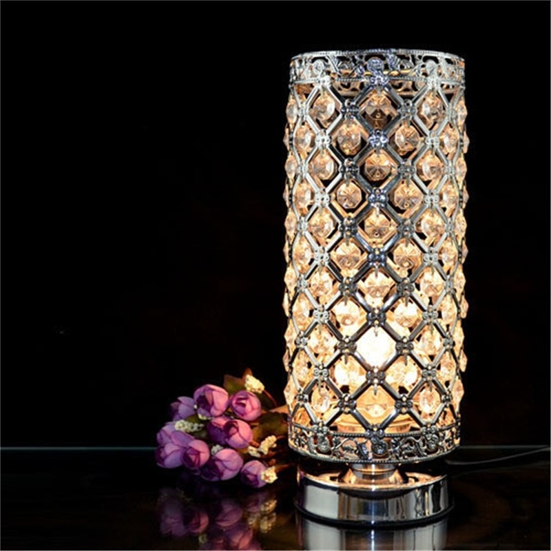 Table Lamp Stacked Crystal Base Geometric Modern - geometric crystal column lamp