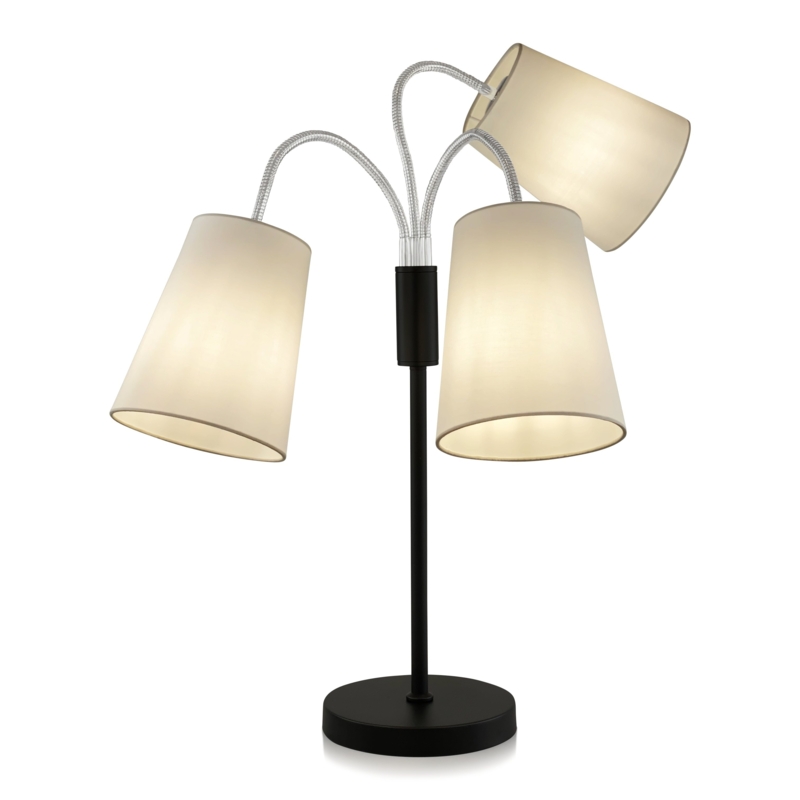 Table Lamp Staggered Heights Curved Black Stems Multi Light Lamp
