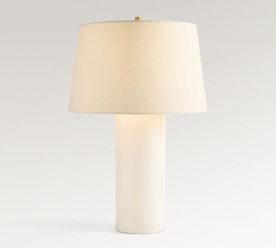 Table Lamp Stone Block Base Antique Bronze Accents Transitional