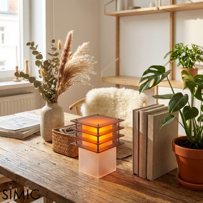 Table Lamp Sunset Gradient Rings Layered Acrylic Form Ambient Lamp