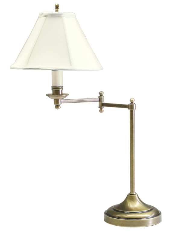 Table Lamp Swing Arm White Drum Shade Classic Bedside Styling