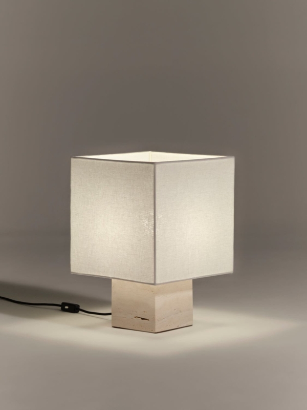 Table Lamp Three Tiered Stacked Design Matte Plaster Finish Sculptural