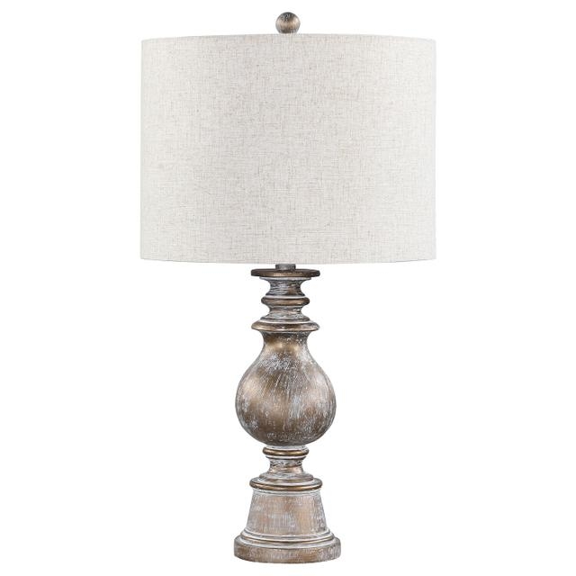 Table Lamp, Traditional Antique Gold Urn Base with Ribbed Neck Detail