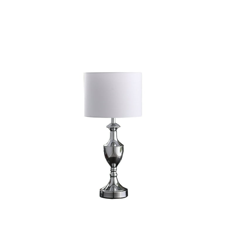 Table Lamp Traditional Ribbed Urn Base Polished Chrome Pull Chain