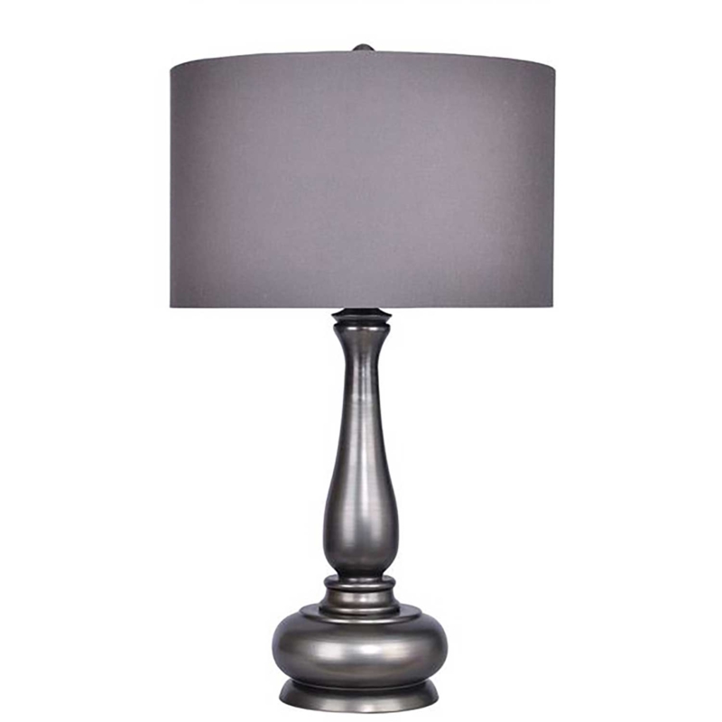 Table Lamp Traditional Urn Baluster Base Tapered Fabric Shade