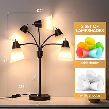 Table Lamp Translucent Multicolored Shades Playful Kids Room Reading Lamp