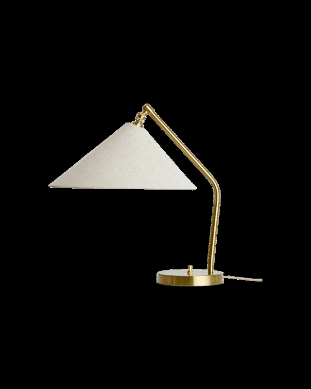 Table Lamp Tripod Base Angled Arm Black Metal Mid Century Style