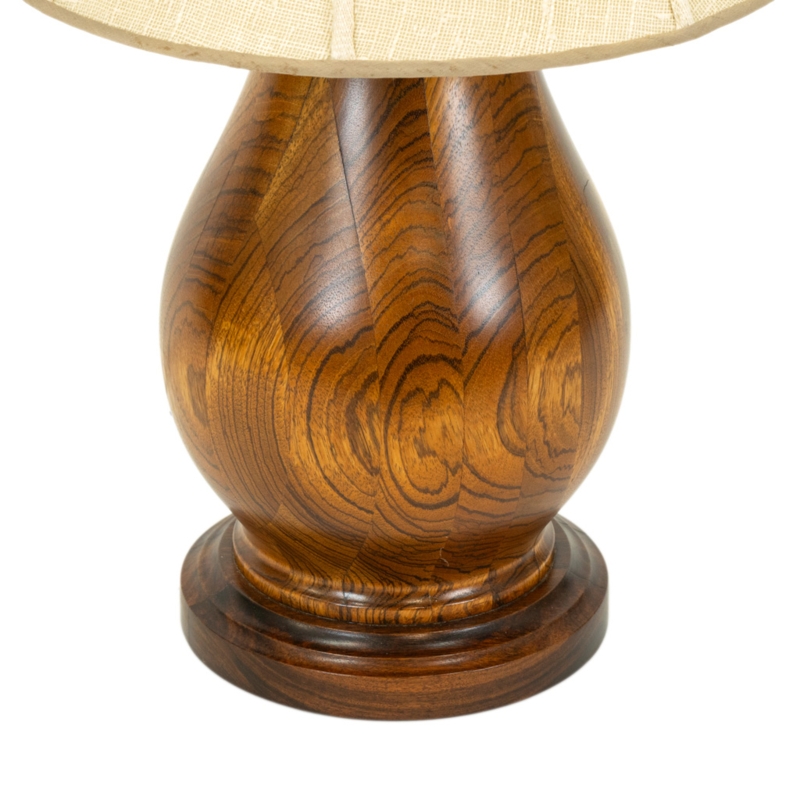Table Lamp Turned Pillar Tiered Base Reddish-Brown Finish Traditional