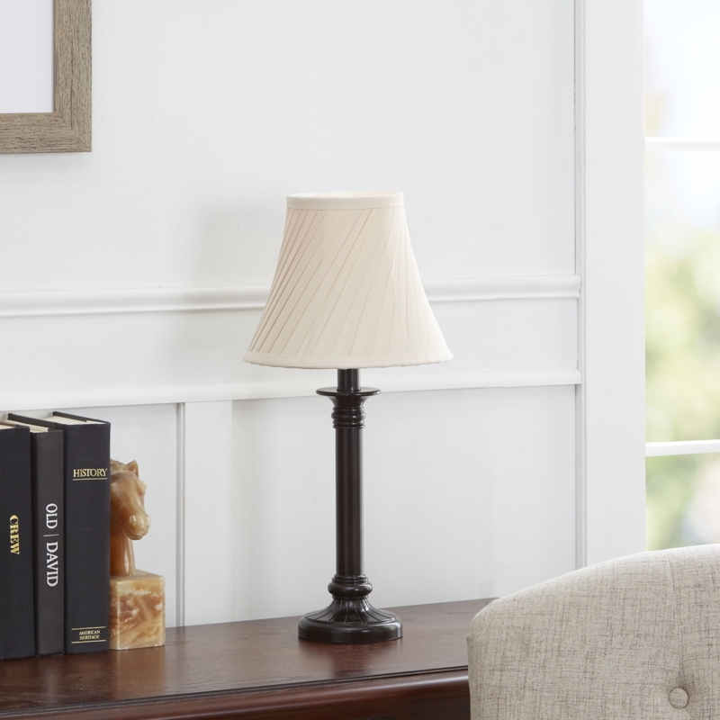 Table Lamp Twist Pleat Shade Brown Finish Classic Urn Base