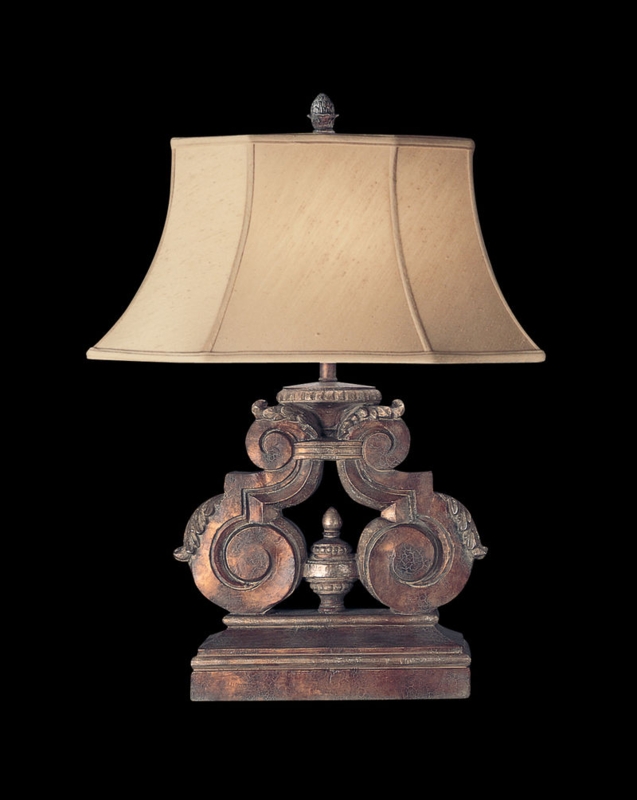 Table Lamp Twisted Crystal Column Polished Silver Rectangular Shade