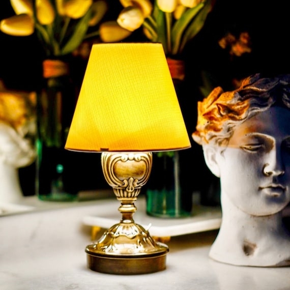 Table Lamp: Vintage Inspired Cordless Design with Bronze Dome Shade