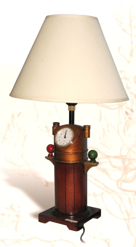Table Lamp Vintage Nautical Binnacle Design Polished Brass Handle